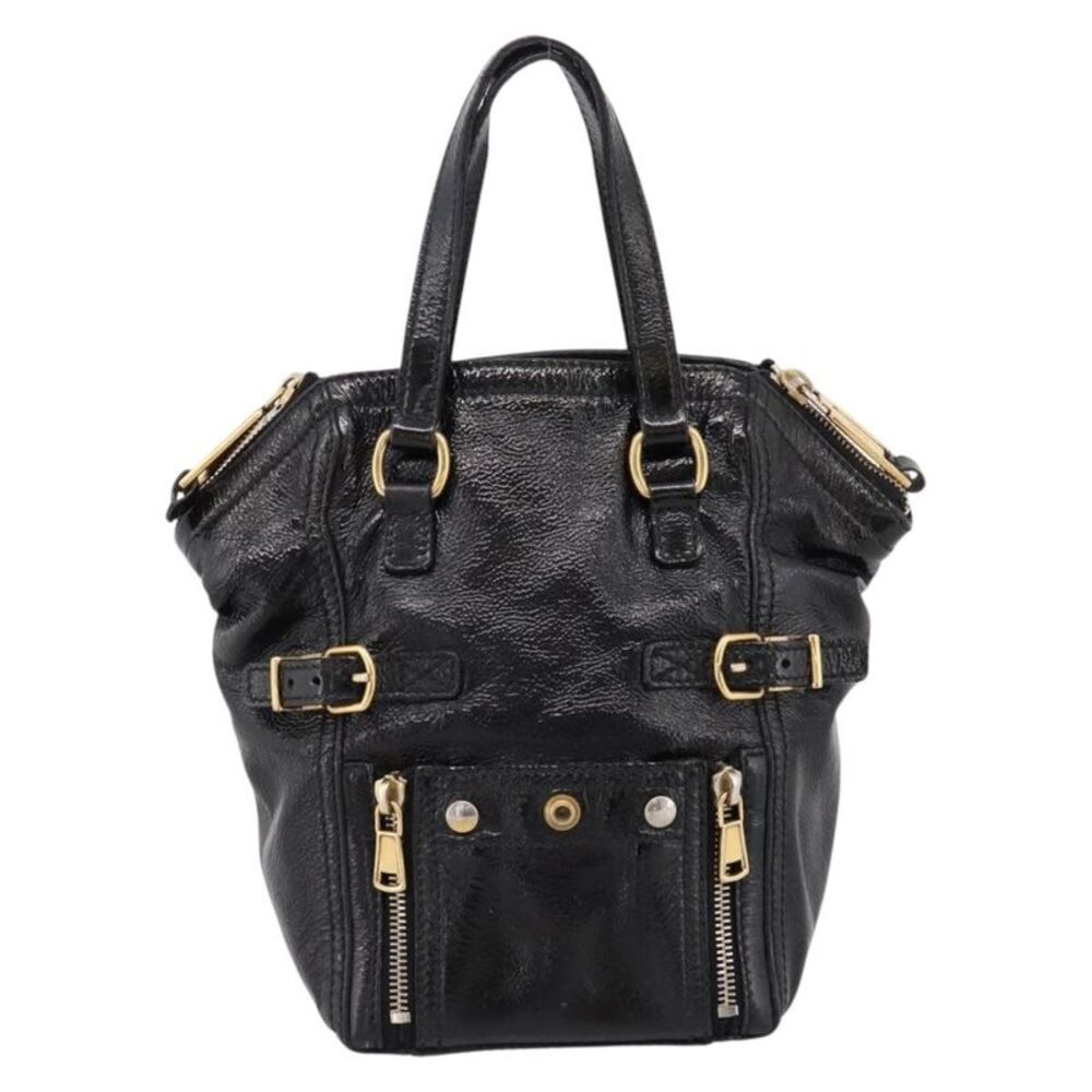 Saint Laurent Downtown Patent Black Patent_Leather Tote Bag Bag
